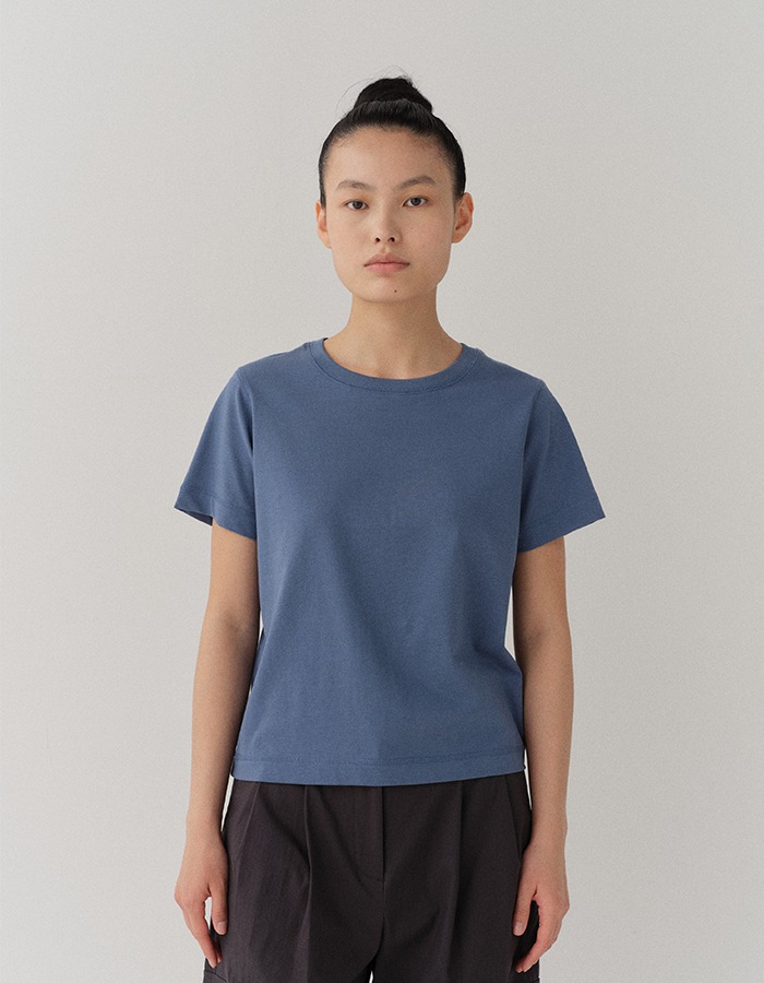 courbui) 하프 슬리브 티셔츠 (BLUE)