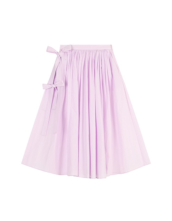 Cosmoss) DOUBLE STRAP RIBBON SKIRT (LAVENDER PINK)