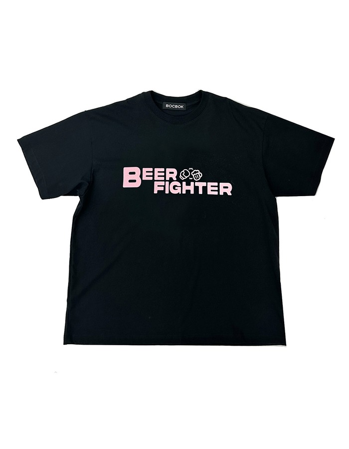 bocbok) BEER FIGHTER T-SHIRT (BLACK)